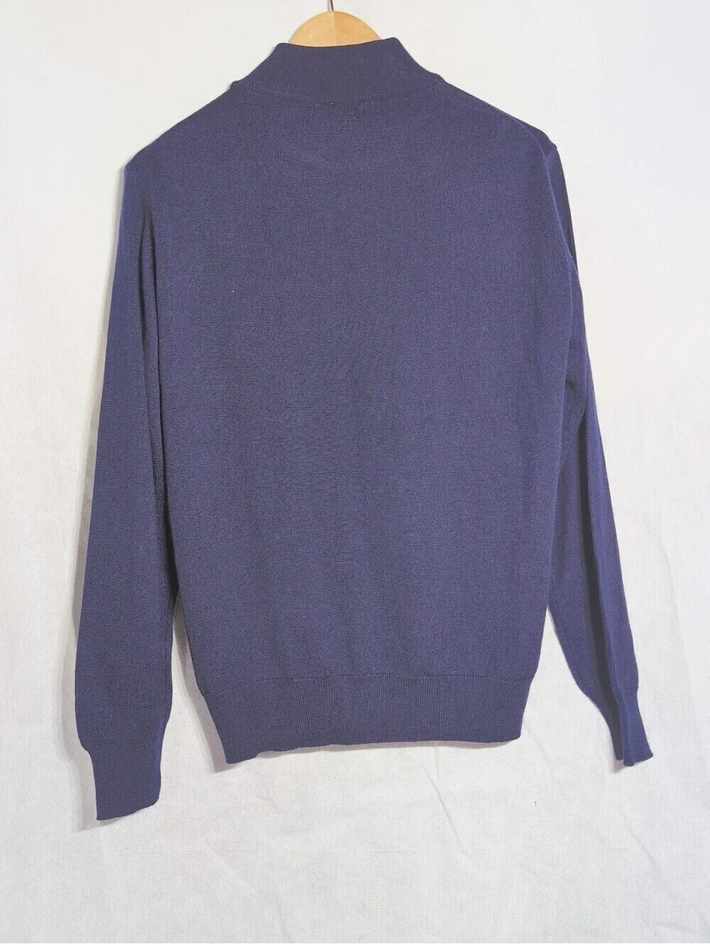 LCN by Alcione L Merino Wool Blend Men's Navy Mock Neck Sweater